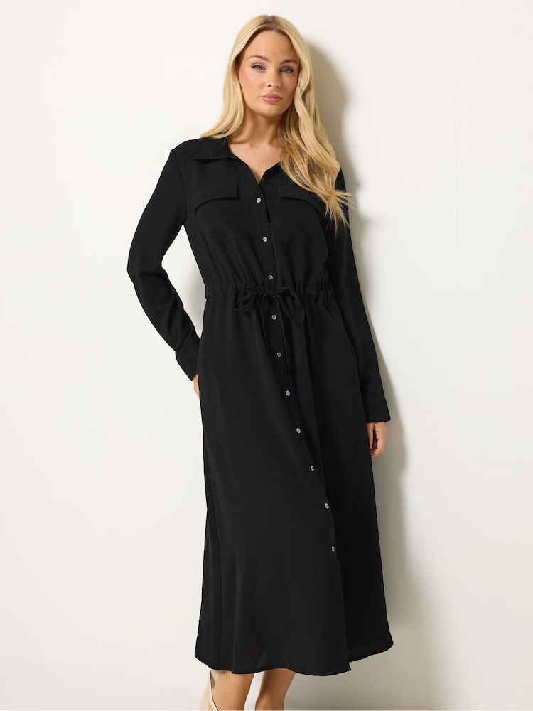 M&Co Black Long Sleeve Utility Shirt Dress - Image 2 of 6