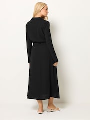 M&Co Black Long Sleeve Utility Shirt Dress - Image 3 of 6