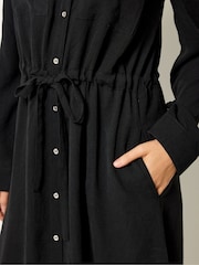 M&Co Black Long Sleeve Utility Shirt Dress - Image 4 of 6