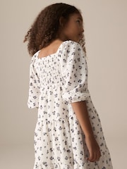 Ecru Ditsy Flower Tiered Broderie Summer Dress (3-16yrs) - Image 4 of 9