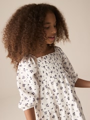 Ecru Ditsy Flower Tiered Broderie Summer Dress (3-16yrs) - Image 5 of 9
