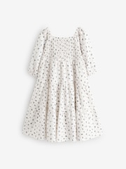 Ecru Ditsy Flower Tiered Broderie Summer Dress (3-16yrs) - Image 7 of 9
