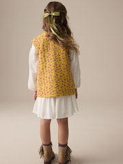 Yellow/White Long Sleeve Dress and Gilet Set (3-16yrs) - Image 2 of 8