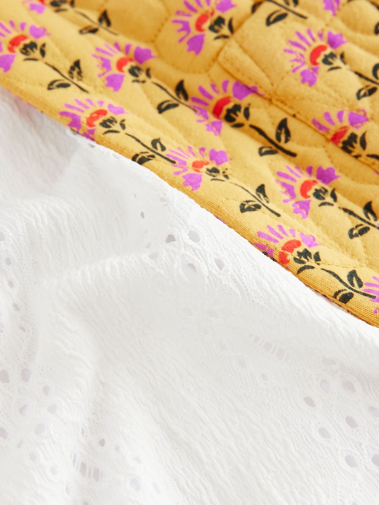 Yellow/White Long Sleeve Dress and Gilet Set (3-16yrs) - Image 8 of 8