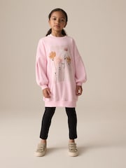 Pink Flower Graphic Jumper Dress (3-16yrs) - Image 1 of 8