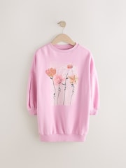 Pink Flower Graphic Jumper Dress (3-16yrs) - Image 5 of 8