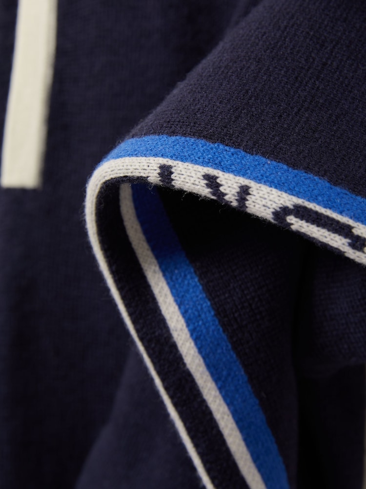 Reiss Navy/Blue Kelvin Logo Jacquard Joggers with Wool - Image 4 of 4