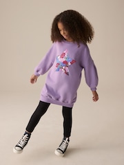 Lilac Purple Sequin Star Jumper Dress (3-16yrs) - Image 2 of 8