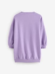 Lilac Purple Sequin Star Jumper Dress (3-16yrs) - Image 6 of 8