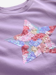 Lilac Purple Sequin Star Jumper Dress (3-16yrs) - Image 7 of 8