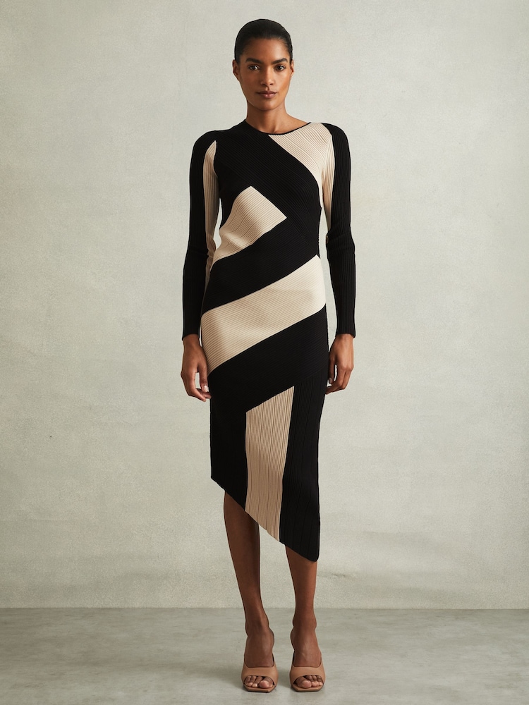 roksanda demetria asymmetric wool jersey dress Buy Reiss Black/Camel Jem Petite Knitted Colourblock Midi from Next USA SOUSCATEGORIE_ROBE C&T