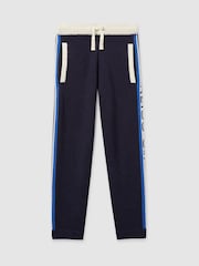 Reiss Navy/Blue Kelvin Logo Jacquard Joggers with Wool - Image 2 of 4