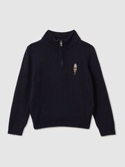 Reiss Navy Arden 9-13 yrs Quarter Zip Jumper - Image 2 of 4