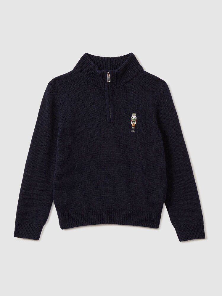 Reiss Navy Arden 9-13 yrs Quarter Zip Jumper - Image 2 of 4