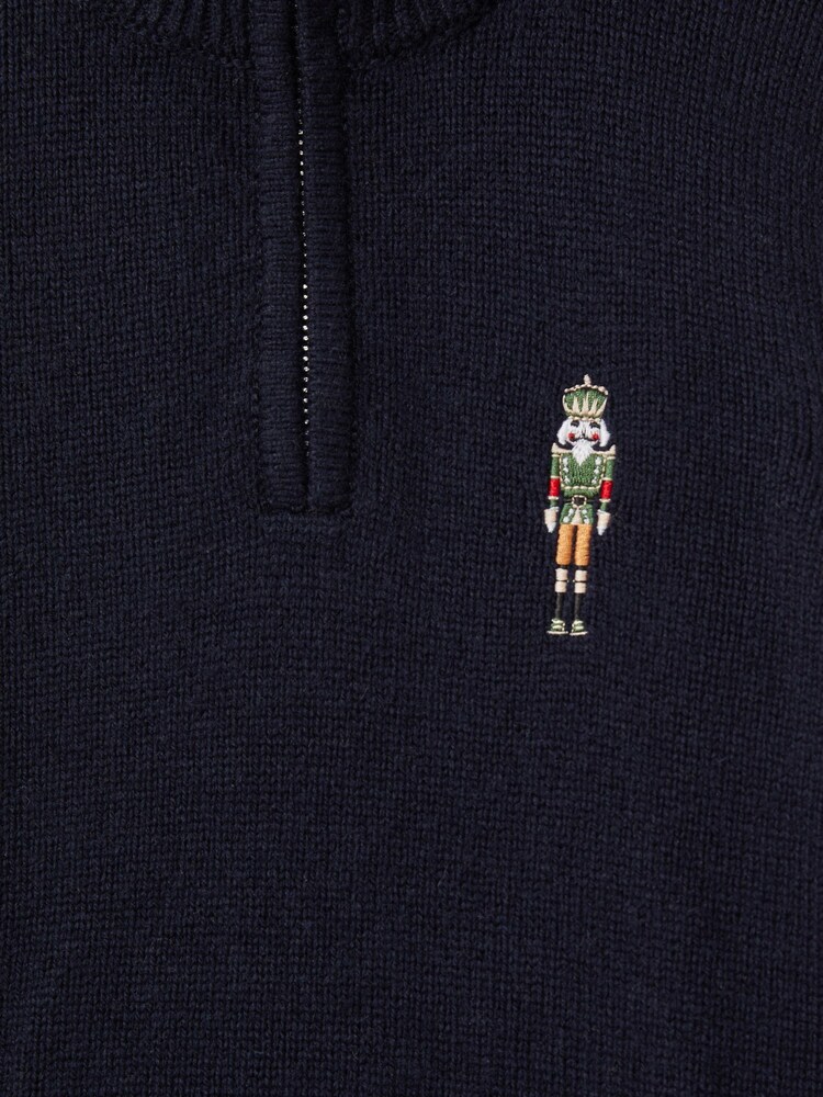 Reiss Navy Arden 9-13 yrs Quarter Zip Jumper - Image 4 of 4