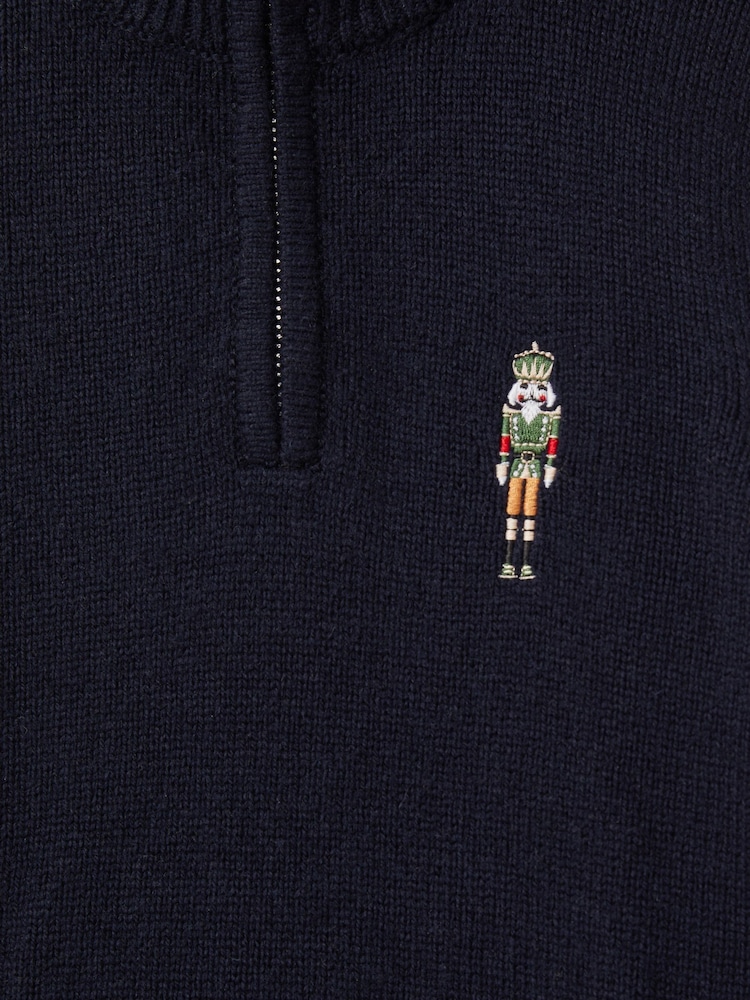 Azul marino - Reiss Arden Quarter Zip Jumper - Imagen 4 de 4 Azul marino - Reiss Arden Quarter Zip Jumper - Imagen 4 de 4
