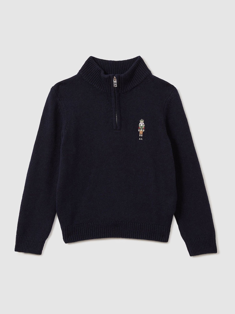 Reiss Navy Arden 3-9 yrs Quarter Zip Jumper - Image 2 of 4
