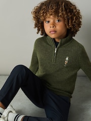Reiss Forest Green Arden 9-13 yrs Quarter Zip Jumper - Image 1 of 4