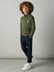 Reiss Forest Green Arden 9-13 yrs Quarter Zip Jumper - Image 3 of 4