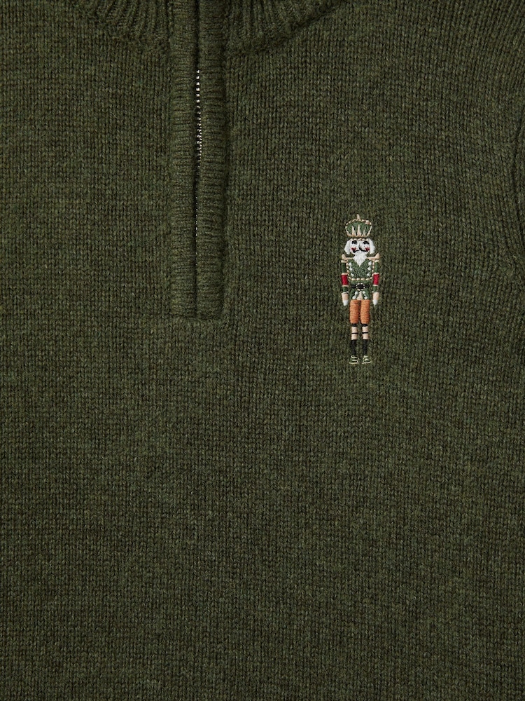 Reiss Forest Green Arden 9-13 yrs Quarter Zip Jumper - Image 4 of 4