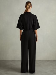 Reiss Black Ruby Topstitched-Cady Jumpsuit - Image 5 of 7