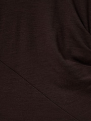 Reiss Berry Sloane Petite Wool Ruche Detail Midi Dress - Image 6 of 7