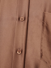 Reiss Taupe Claude Silk Satin Grown On Sleeve Shirt - Image 6 of 6