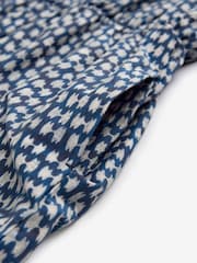 Blue Geometric Print Sleeveless Wide Leg 100% Cotton Jumpsuit - Image 7 of 7