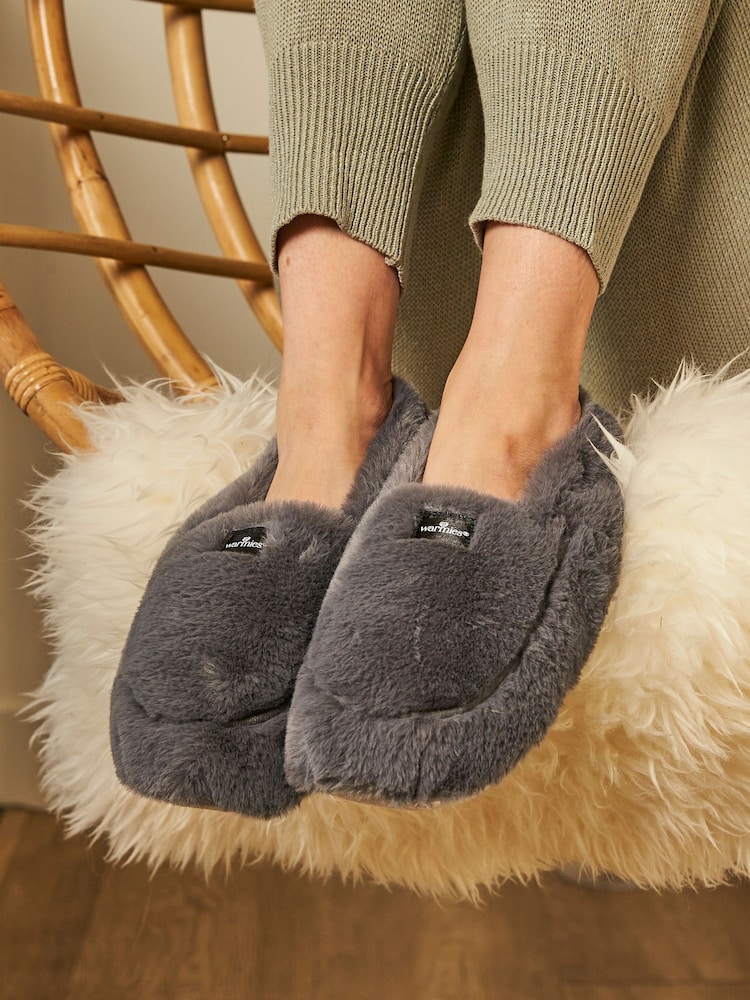 Warmies Grey Heatable Luxury Boot Slippers - Image 1 of 4