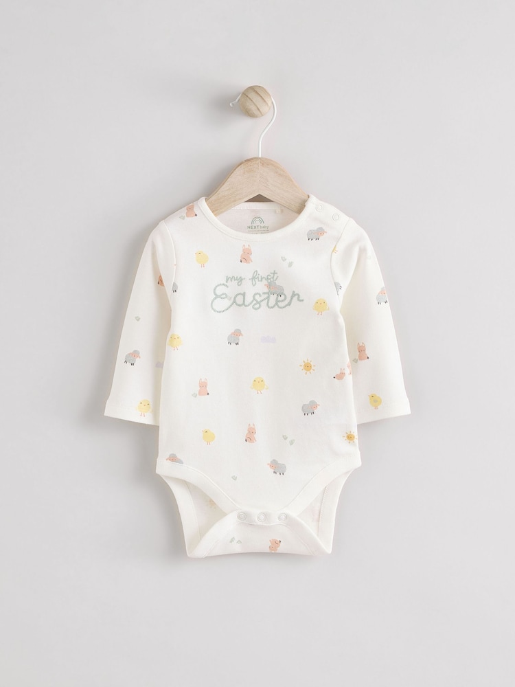 White My First Easter Baby Embroidered Bodysuit - Image 1 of 7