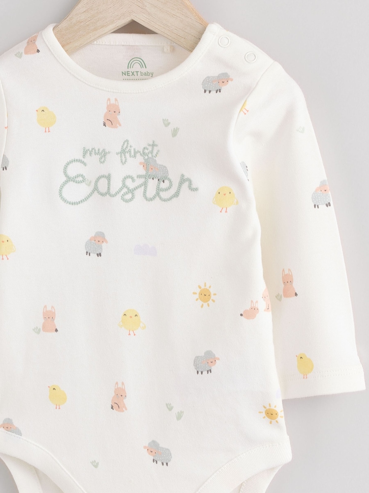 Biały - Niemowlęce body z haftem „My First Easter” - Image 3 of 7