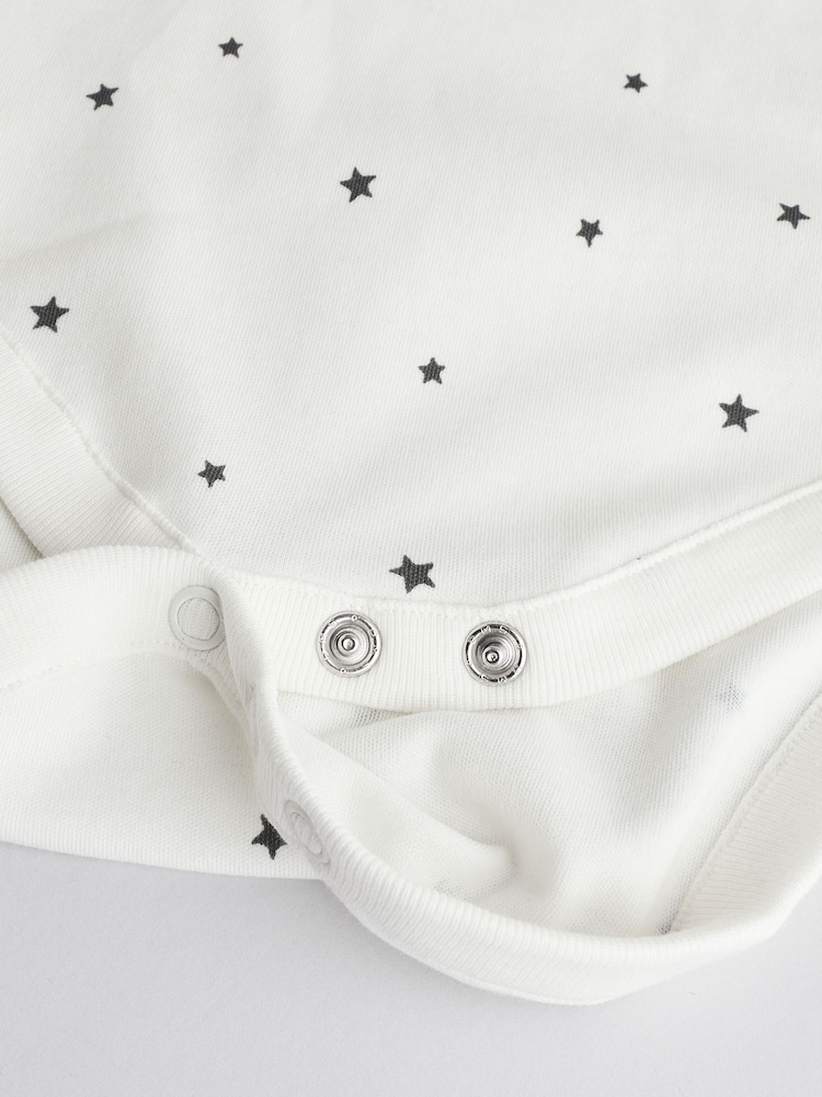 Black and White Baby Long Sleeve Bodysuits 5 Pack - Image 12 of 13