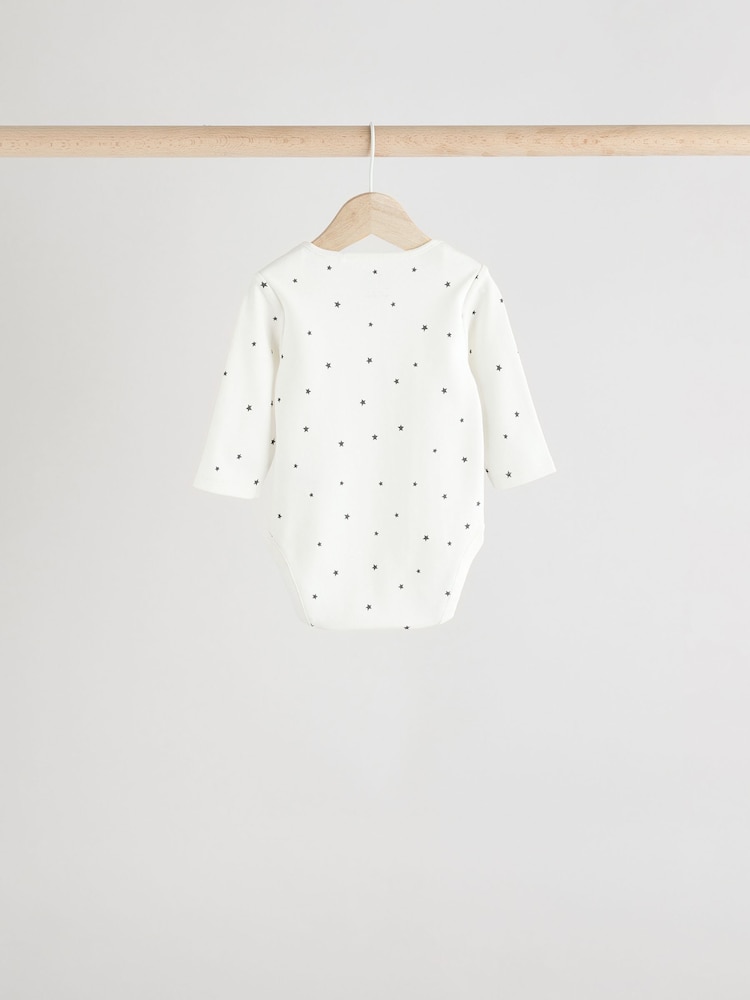 Black and White Baby Long Sleeve Bodysuits 5 Pack - Image 4 of 13