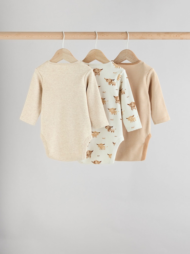Neutral Hamish Baby Bodysuits 3 Pack - Image 2 of 11