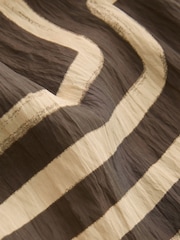 Brown/Cream Print Textured Beaded Summer Maxi Dress - Image 7 of 8