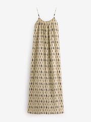 Yellow/Black Print Textured Beaded Summer Maxi Dress - Image 6 of 8