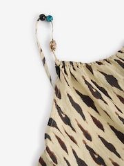 Yellow/Black Print Textured Beaded Summer Maxi Dress - Image 7 of 8