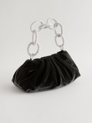 Black Velvet Jewelled Handle Bag - Image 5 of 9