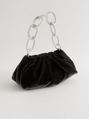 Black Velvet Jewelled Handle Bag - Image 6 of 9