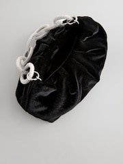 Black Velvet Jewelled Handle Bag - Image 7 of 9