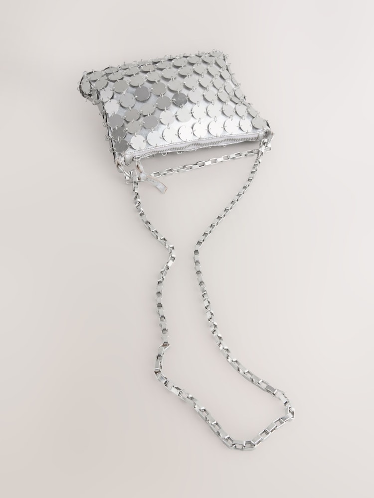Silver Chain Disc Shoulder Bag - Image 14 of 14