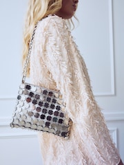 Silver Chain Disc Shoulder Bag - Image 2 of 14