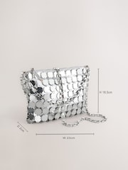 Silver Chain Disc Shoulder Bag - Image 4 of 14