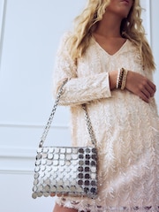 Silver Chain Disc Shoulder Bag - Image 5 of 14