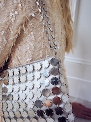 Silver Chain Disc Shoulder Bag - Image 6 of 14