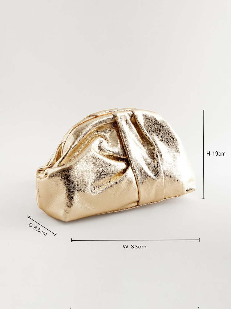 Buy Gold Snap Clutch Bag from Next Ireland