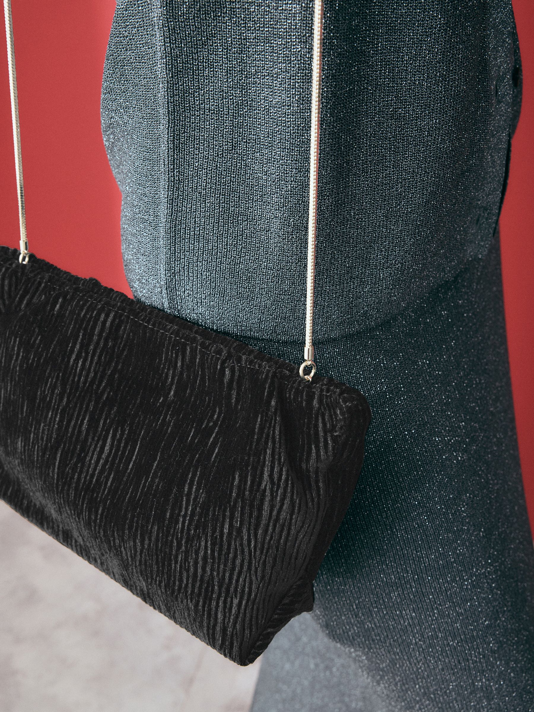 Velvet black clutch cheap