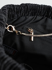 Black Textured Velvet Snap Clutch - Image 8 of 9
