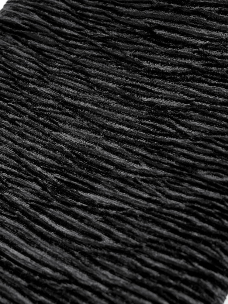 Black Textured Velvet Snap Clutch - Image 9 of 9
