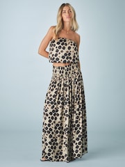 Or - Jupes Satin plissées imprimées Maxi - Image 1 of 7